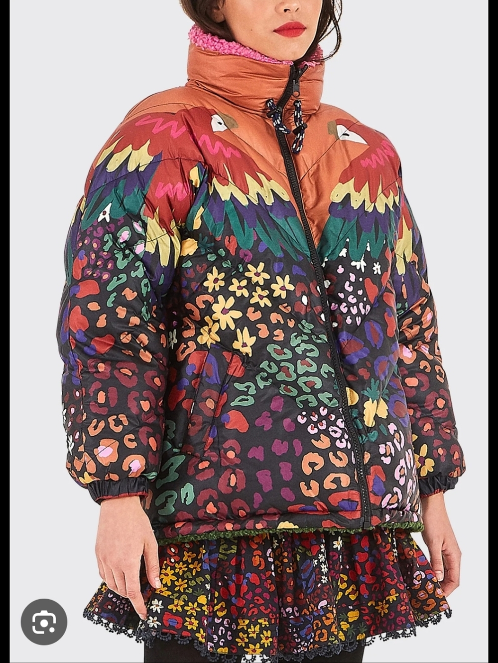 Farm Rio Rainbow Macaw Reversible Jacket